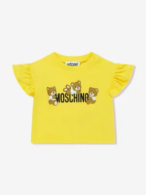 Baby Mädchen Teddybär Logo T-Shirt in Gelb