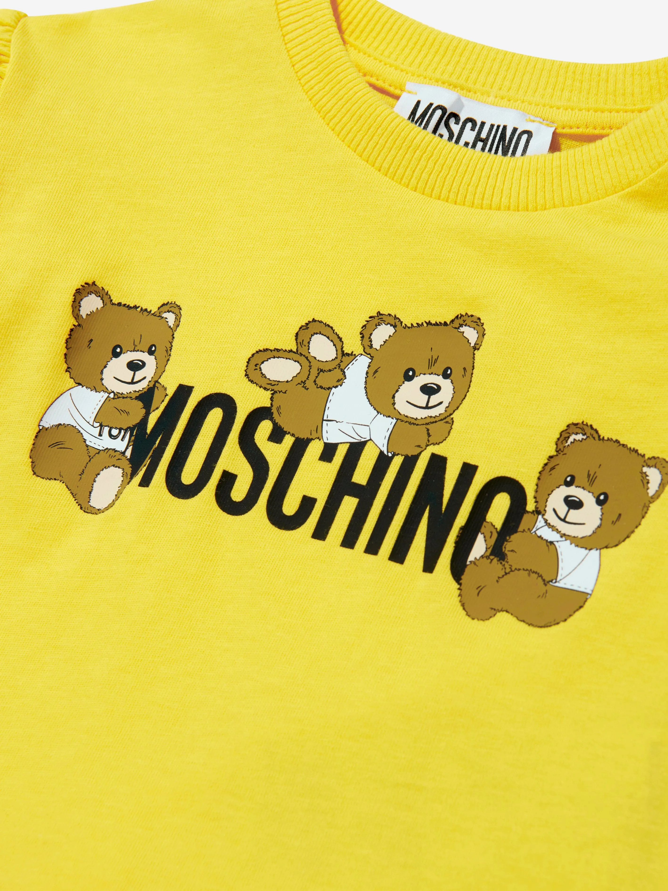 Baby Mädchen Teddybär Logo T-Shirt in Gelb