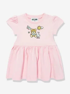 Rosa Teddybär-Skaterkleid für Baby-Mädchen