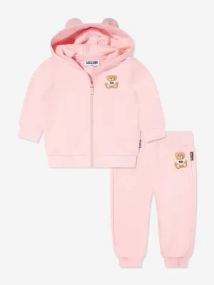 Rosa Teddybär-Jogginganzug für Baby-Mädchen