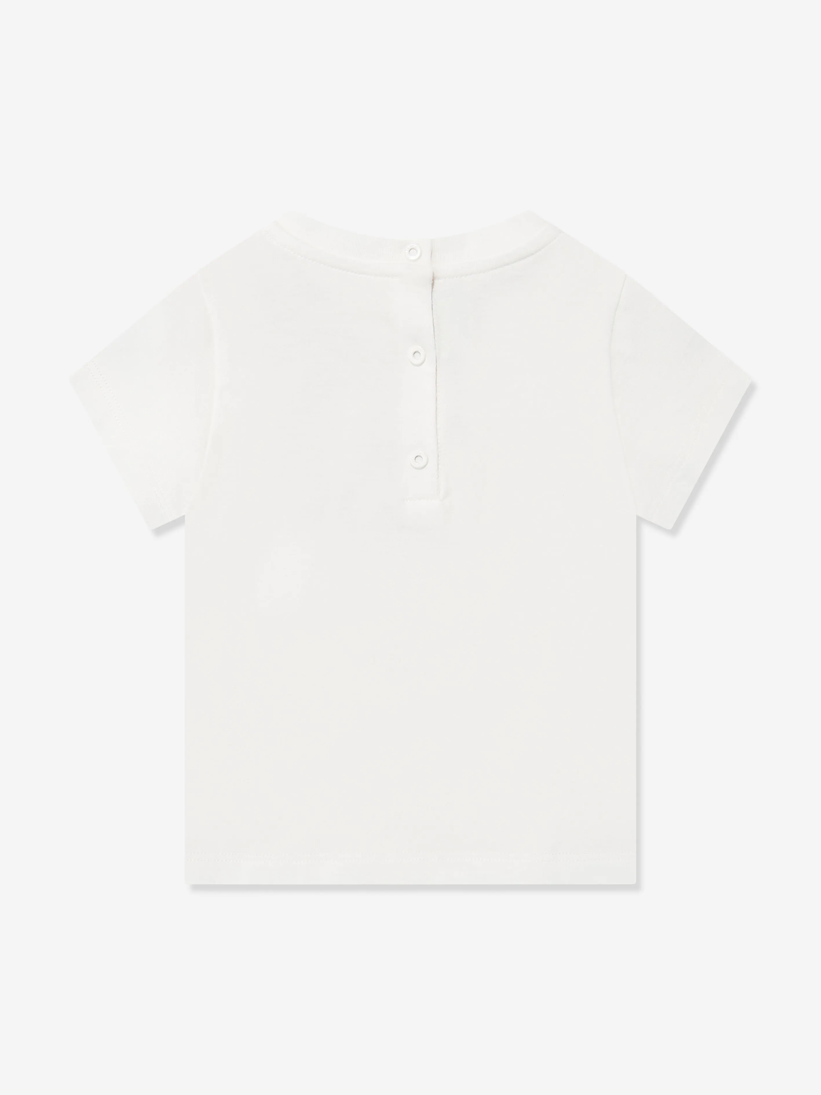 Baby Girls Trompe-l'œil-Schleifenprint T-Shirt in Weiß