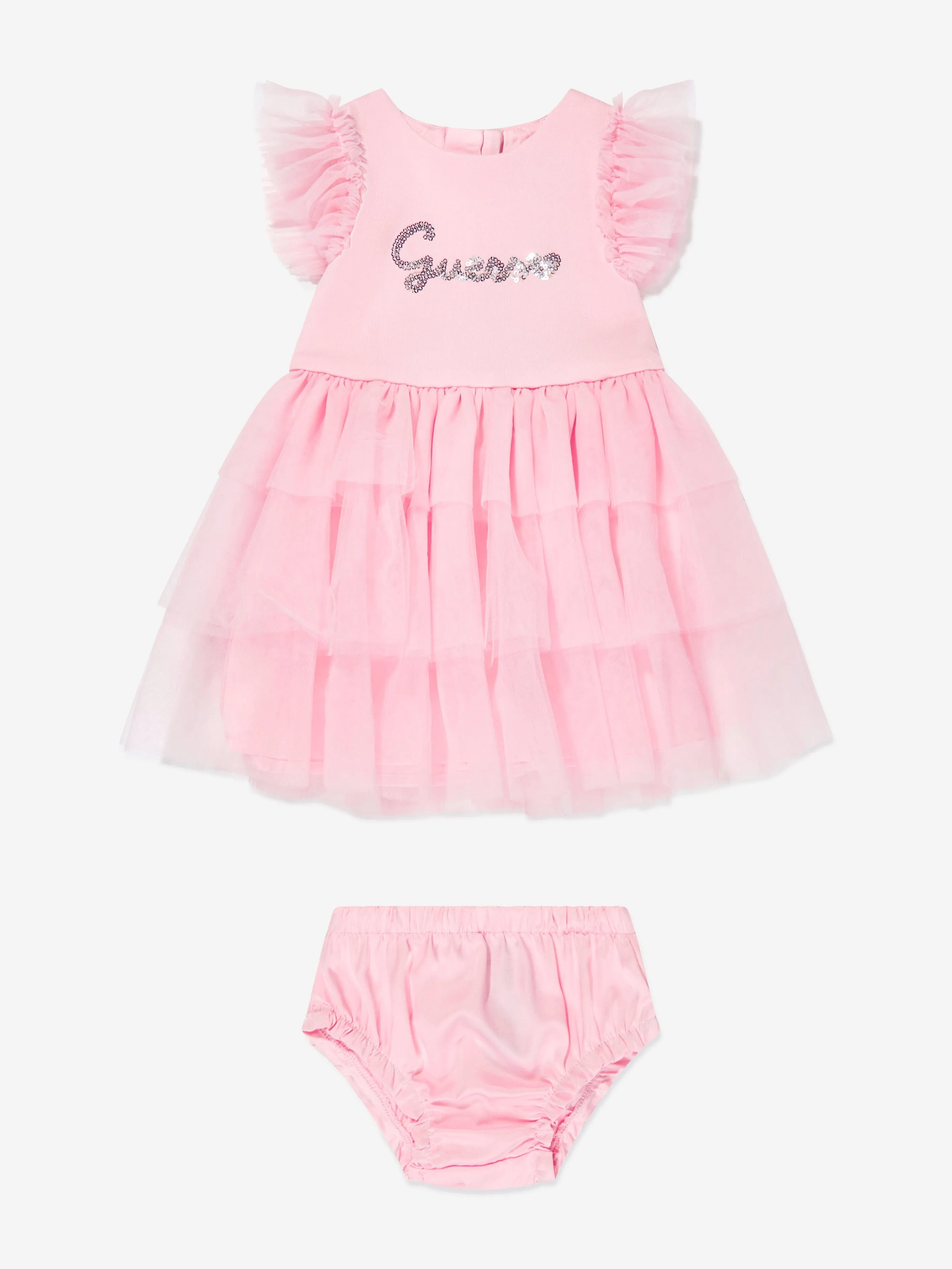 Rosa Tüllkleid für Baby-Mädchen mit Schlüpfer