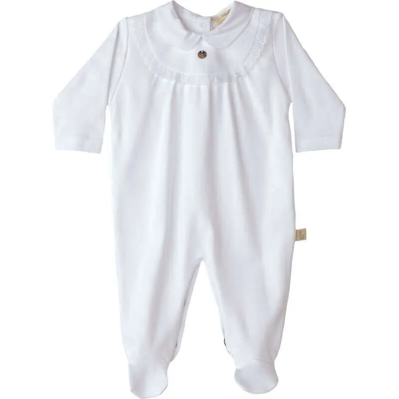 Weißer Baumwoll-Babybody für Mädchen