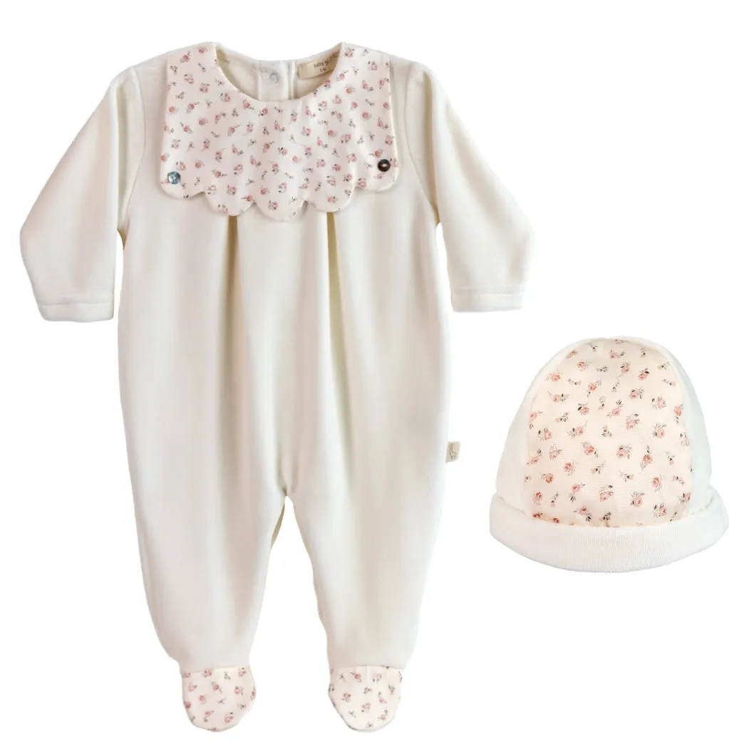 Baby Mädchen Weiß Blumen 2-teiliges Set