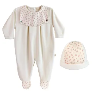 Baby Mädchen Weiß Blumen 2-teiliges Set