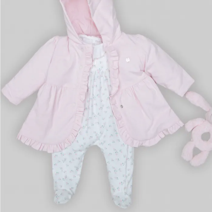 Baby Girls Weißer Blumen-Babybody