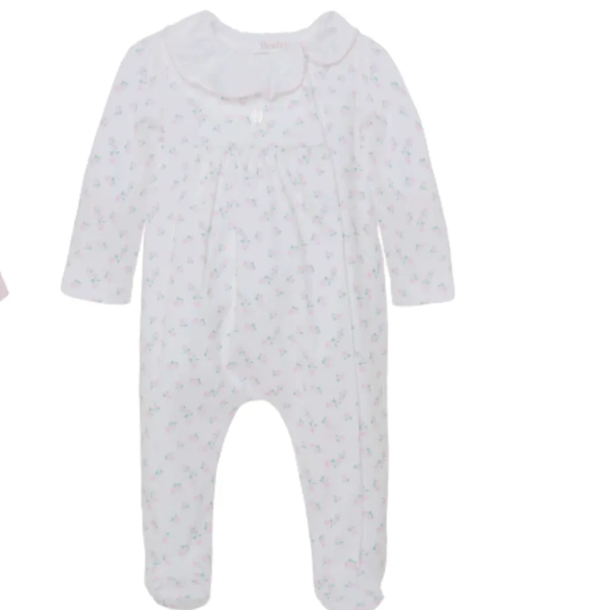 Baby Girls Weißer Blumen-Babybody