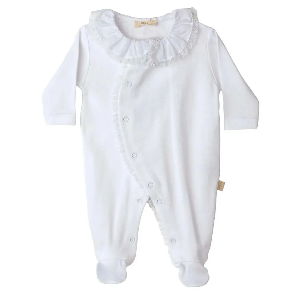 Weißes Spitzen-Babybody für Mädchen