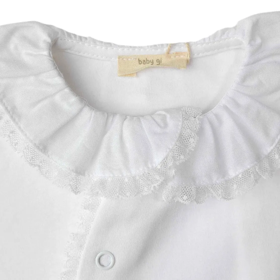 Weißes Spitzen-Babybody für Mädchen