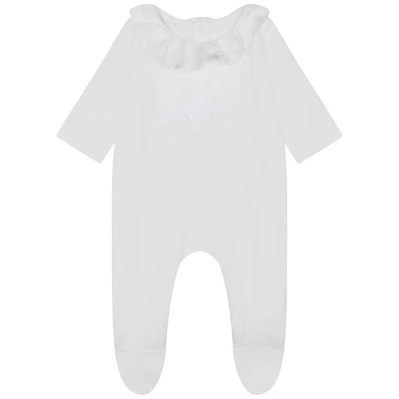 Bio-Babyoverall-Set in Weiß für Mädchen