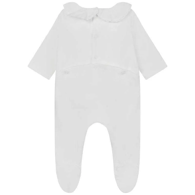 Bio-Babyoverall-Set in Weiß für Mädchen