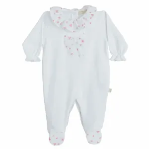 Baby Girls Weißes Blütenblatt Babygrow