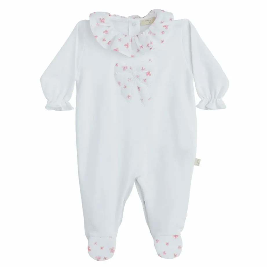 Baby Girls Weißes Blütenblatt Babygrow