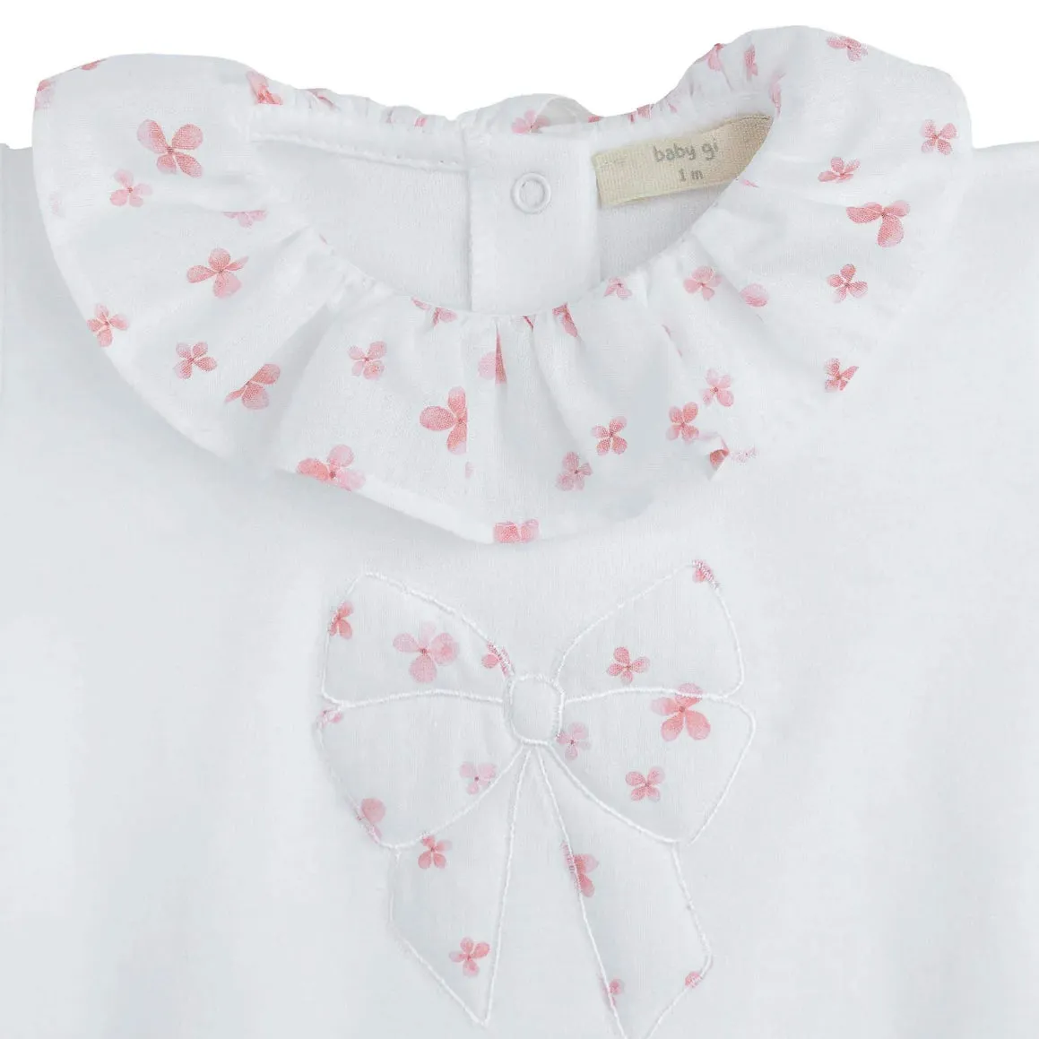 Baby Girls Weißes Blütenblatt Babygrow