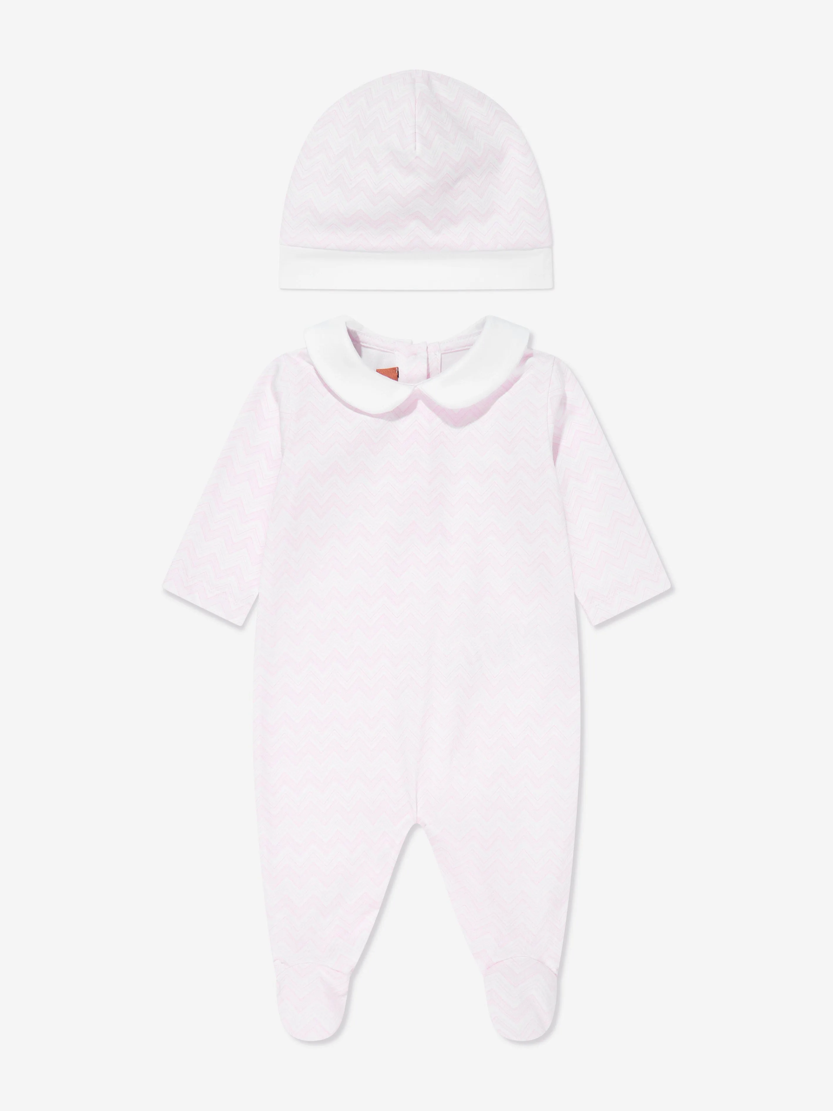 Baby Girls Zickzack-Strampler-Set in Rosa