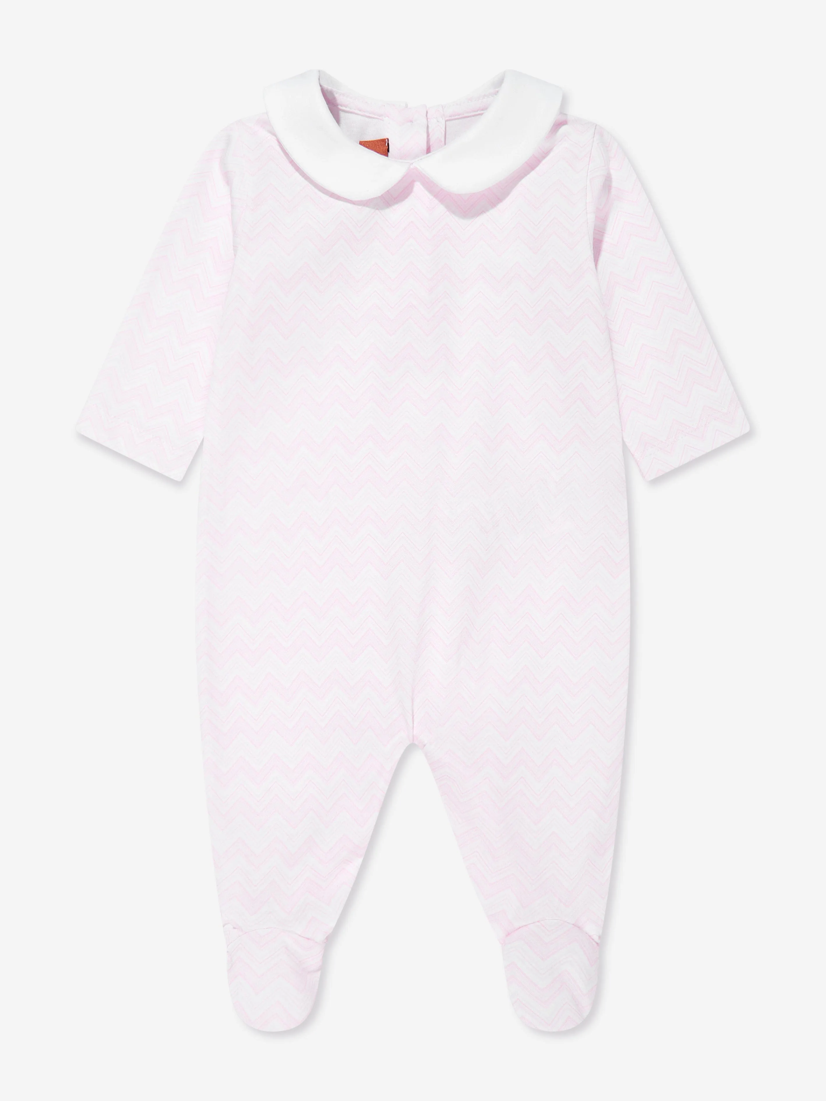 Baby Girls Zickzack-Strampler-Set in Rosa