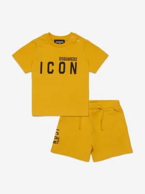 Baby Icon Kurzarm-Pyjama-Set in Gelb