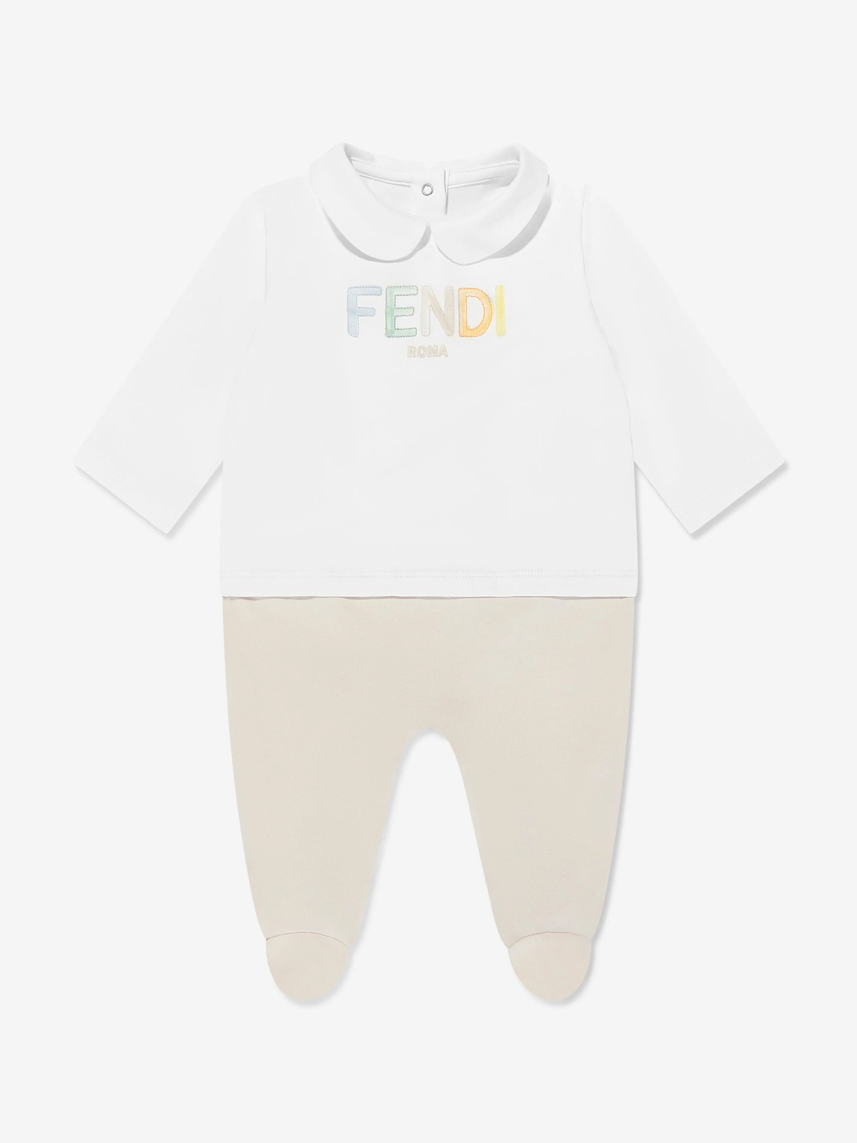 Baby Logo Babygrow-Set in Beige