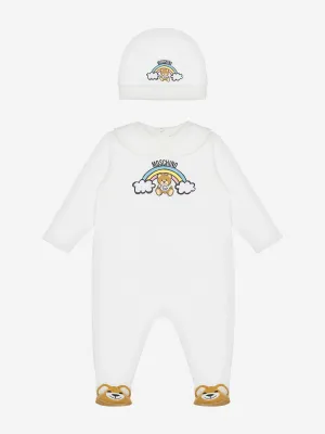 Baby Teddy Bear Babygrow Geschenkset in Elfenbein