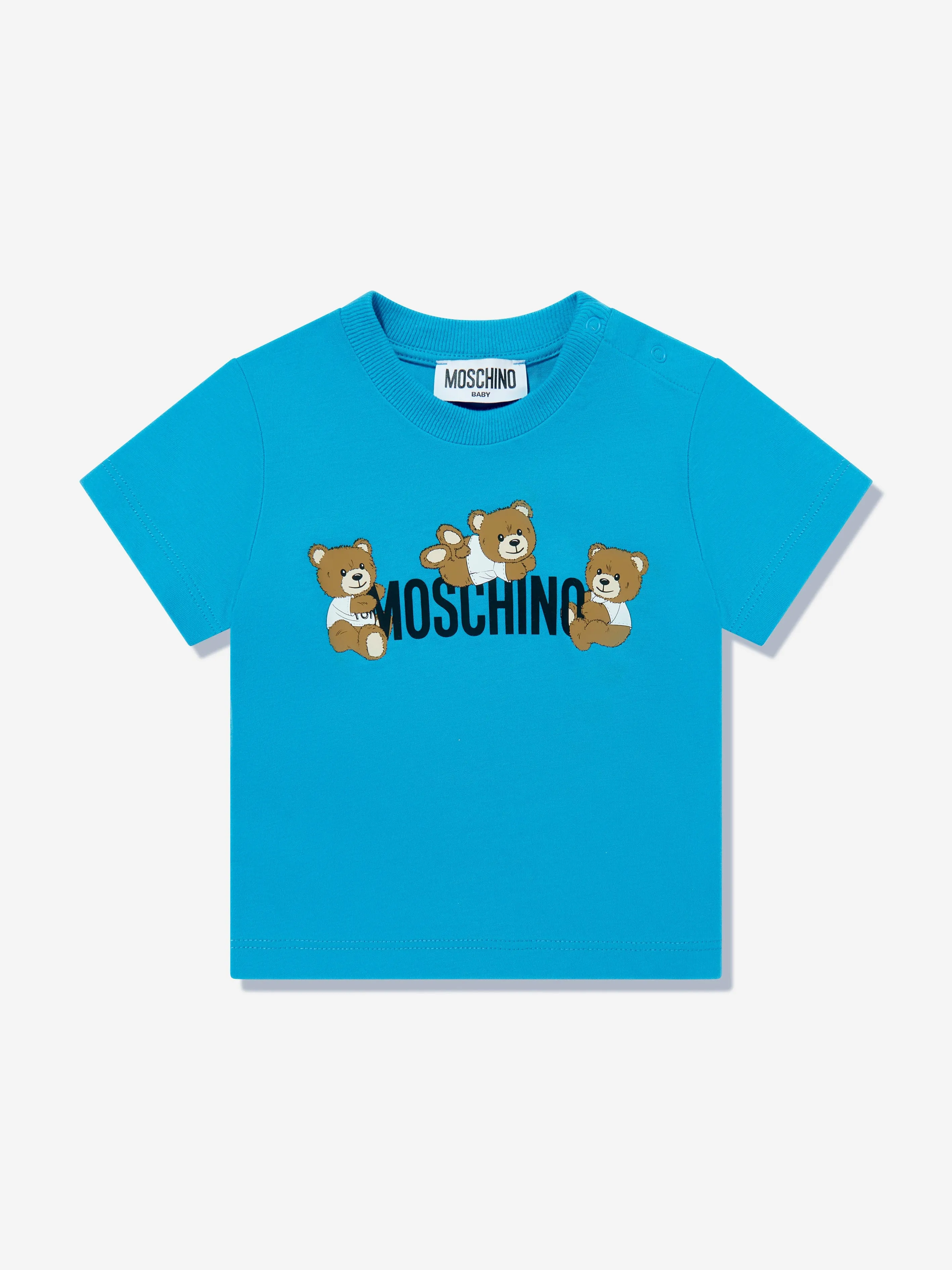 Baby Teddy Bär Logo Kurz-Set in Blau