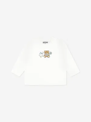 Baby Teddy Bär Langarm T-Shirt in Elfenbein
