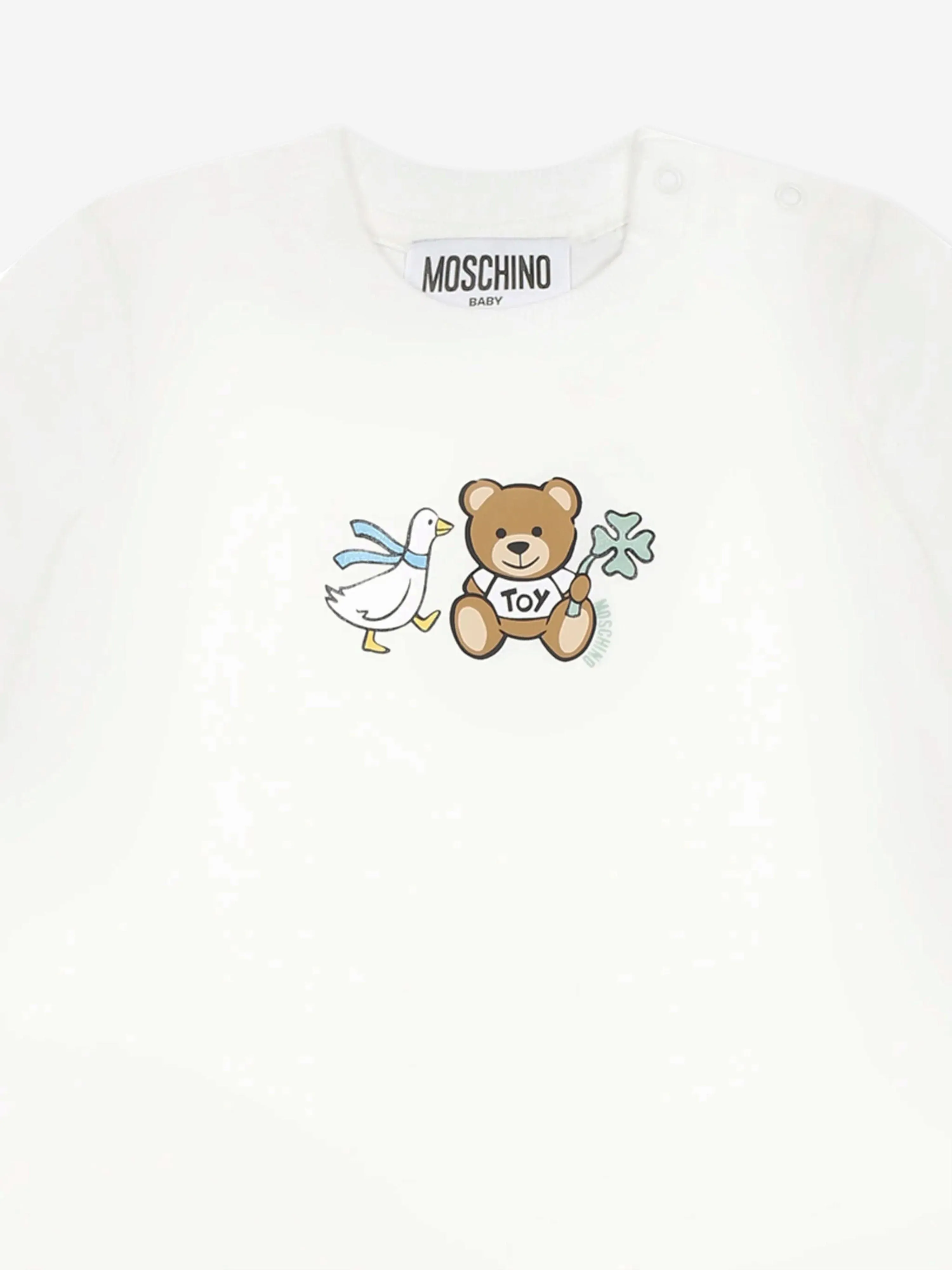 Baby Teddy Bär Langarm T-Shirt in Elfenbein