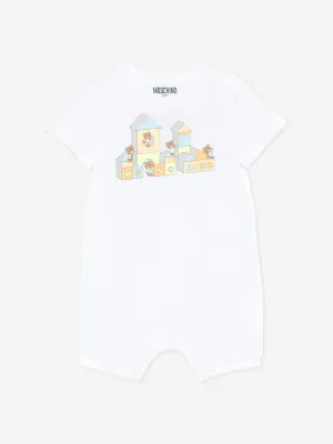 Baby Teddy Bär Strampler in Weiß