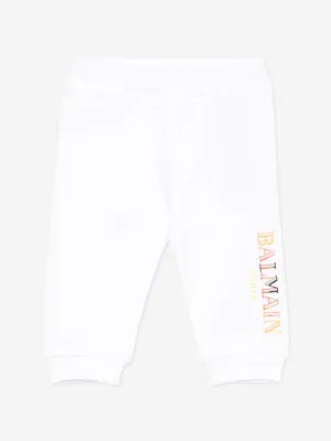 Balmain Baby Boys Logo Jogginghose in Weiß