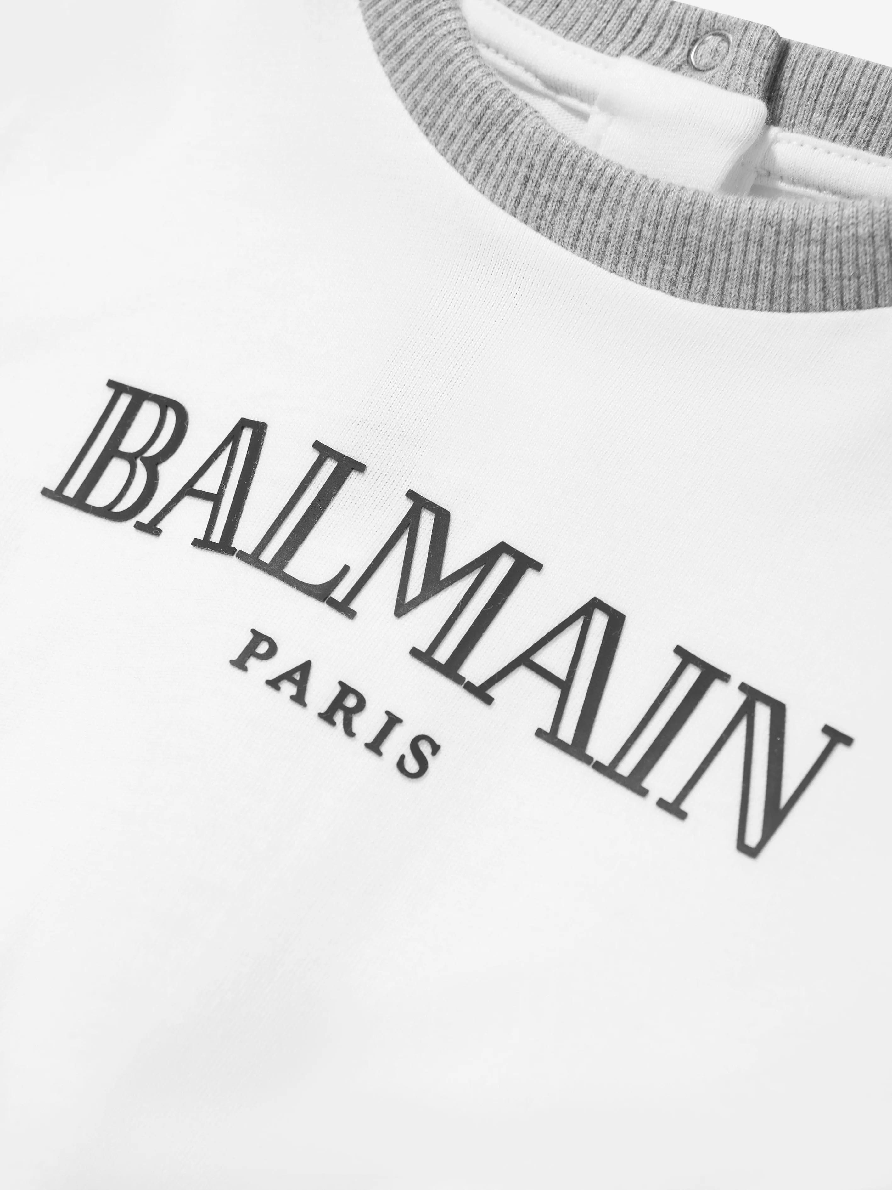 Balmin Baby Boys Logo-Overall in Weiß