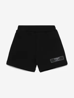 Balmain Baby Boys Logo Shorts in Schwarz