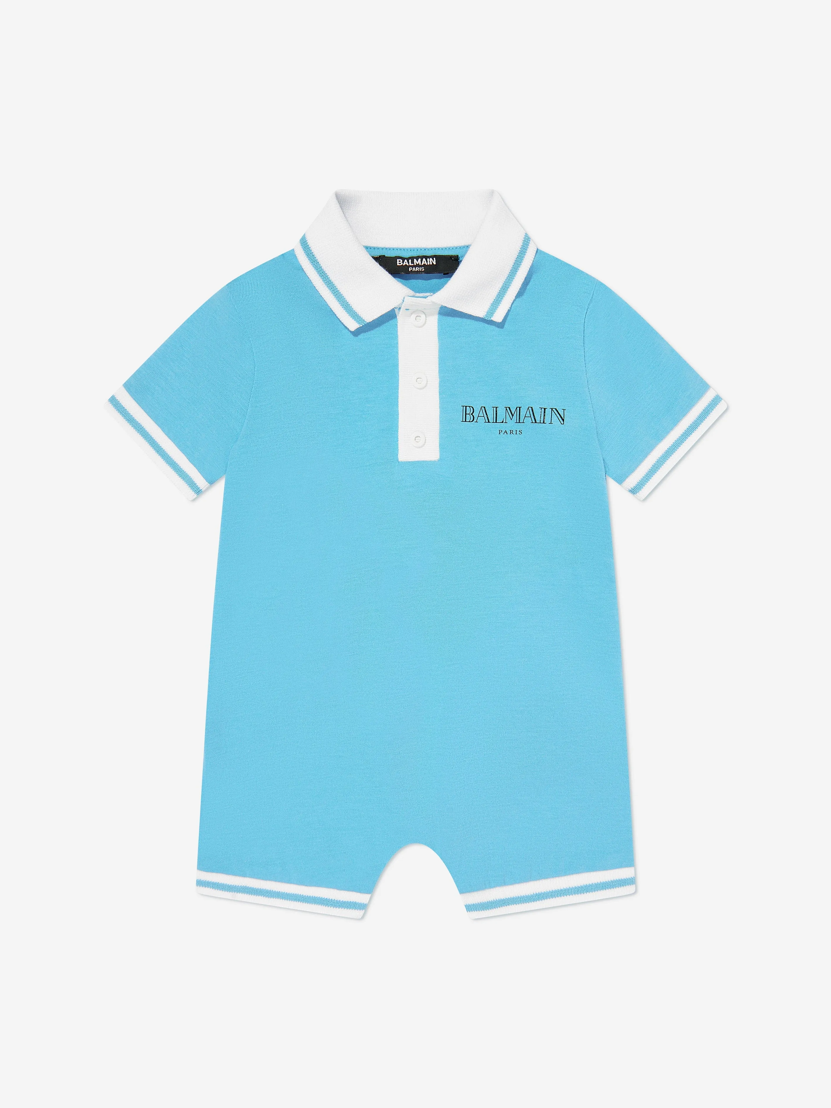 Balmain Baby Boys Polo-Strampler in Blau