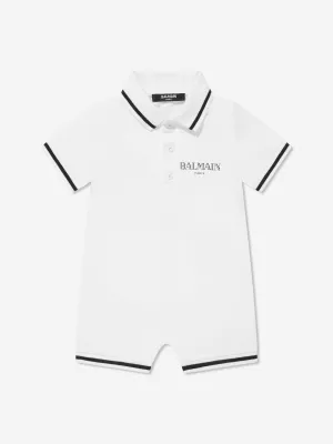 Balmin Baby Boys Polo-Strampler in Weiß