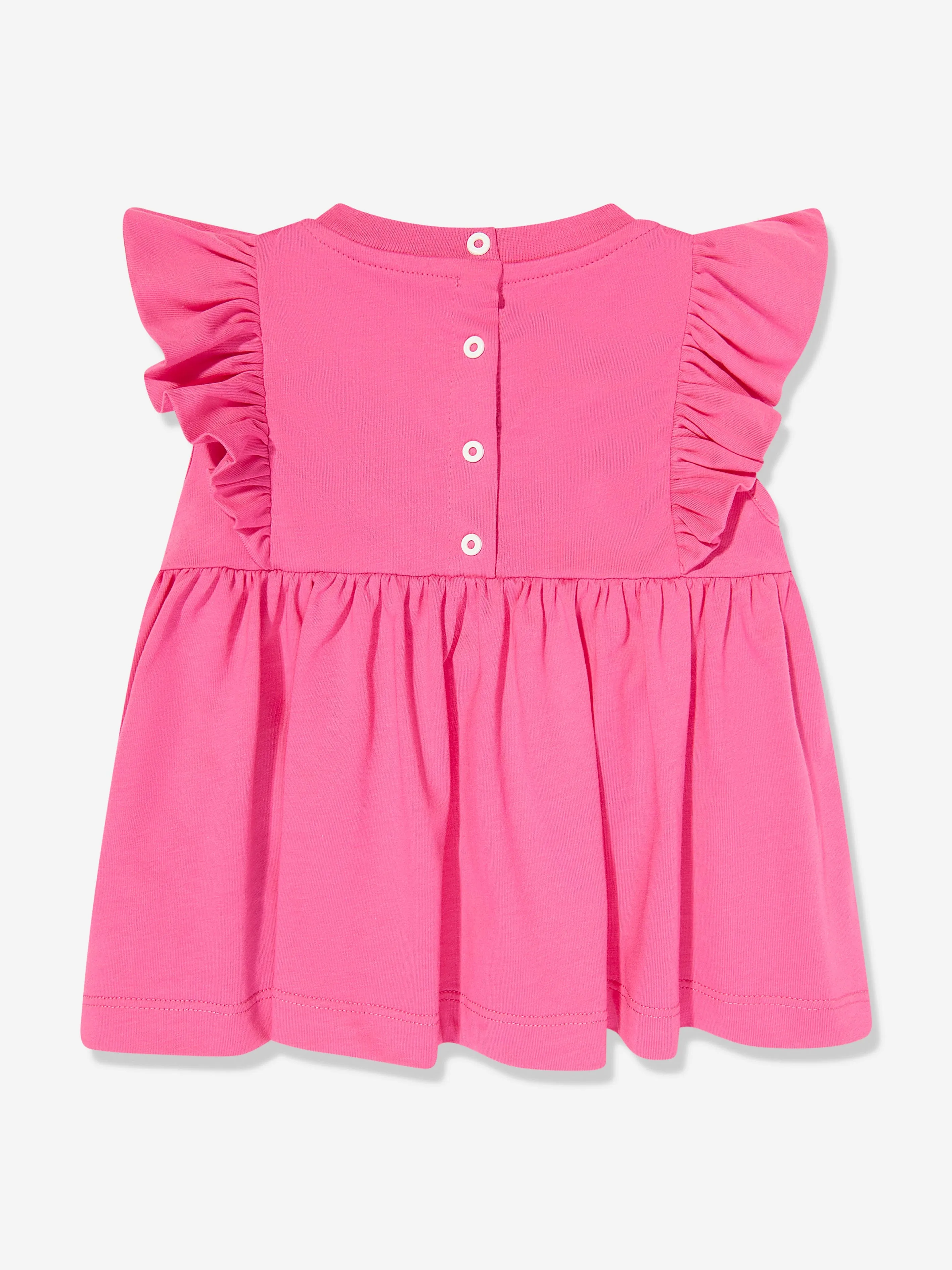 Balmain Baby Mädchen Jersey-Kleid mit Schlüpfer in Rosa