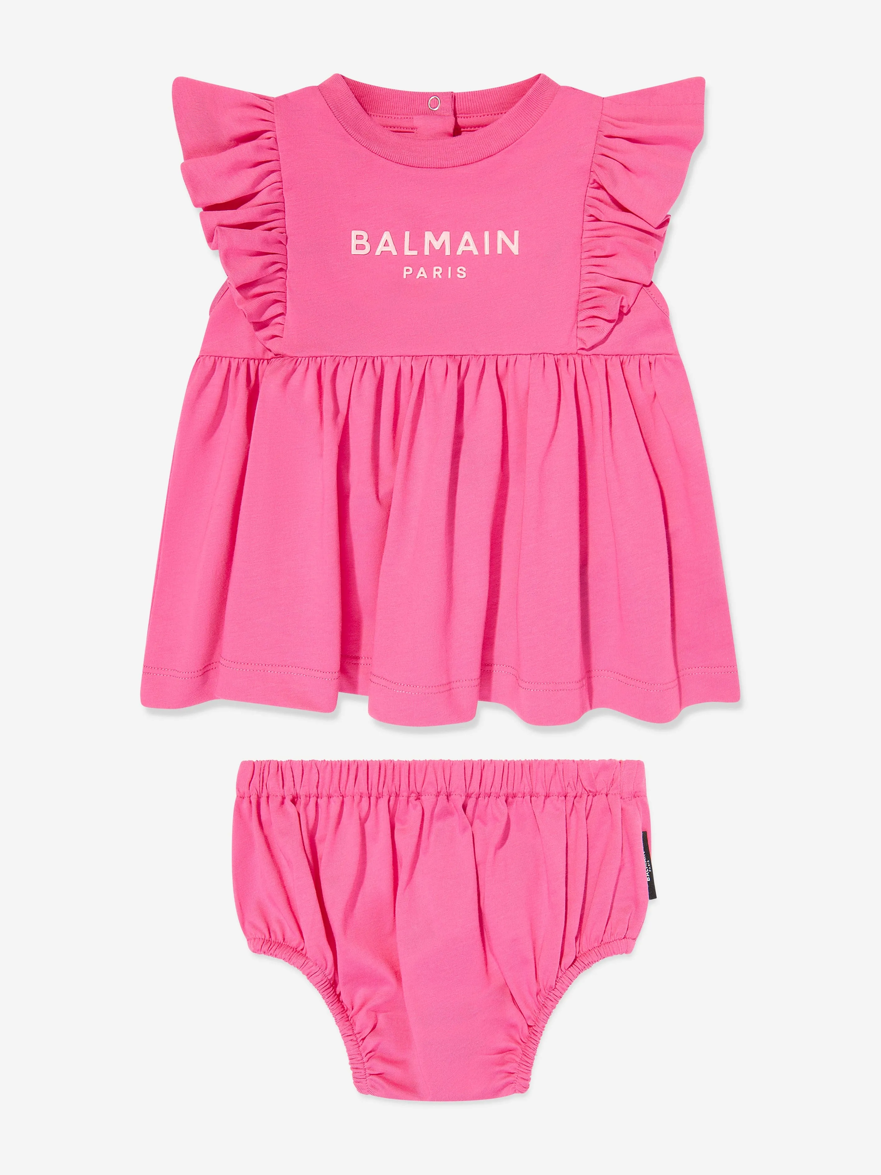 Balmain Baby Mädchen Jersey-Kleid mit Schlüpfer in Rosa