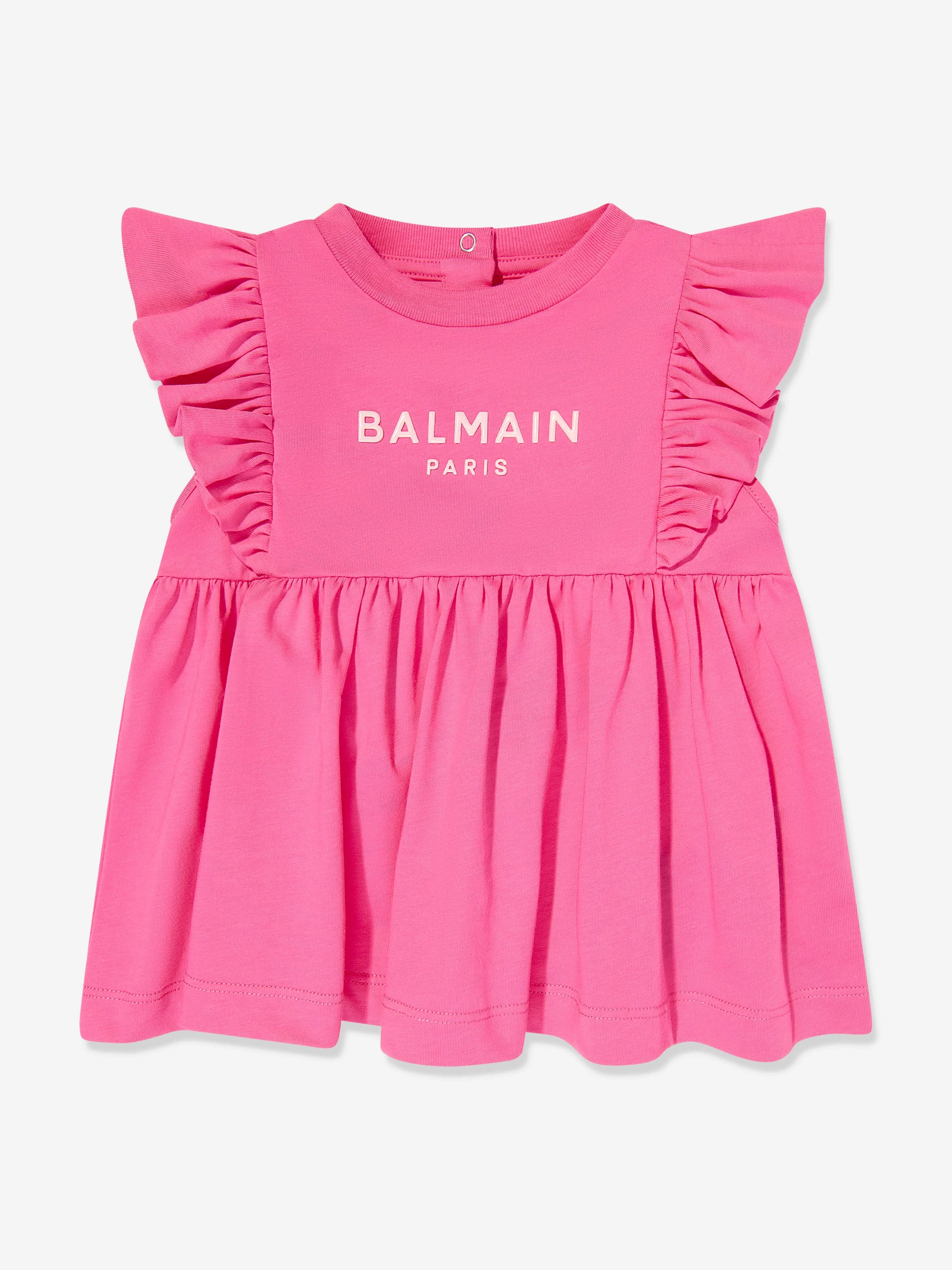 Balmain Baby Mädchen Jersey-Kleid mit Schlüpfer in Rosa