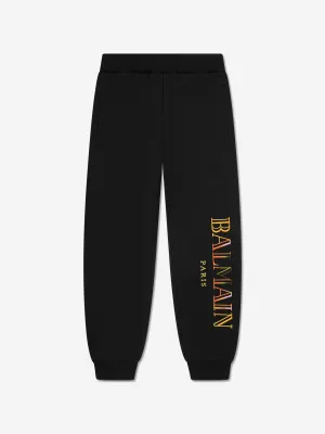 Balmain Kids Logo Jogginghose in Schwarz
