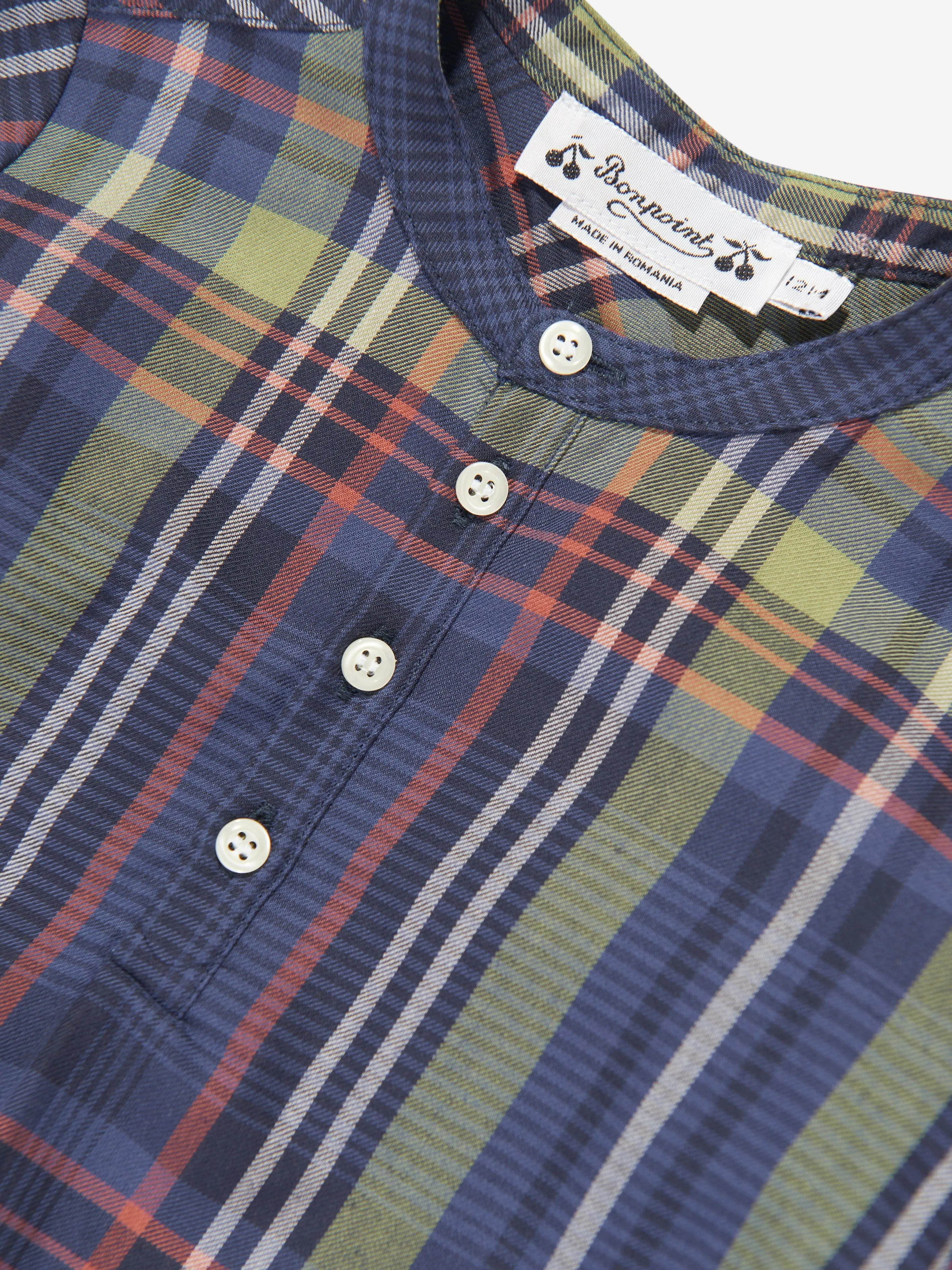 Bonpoint Baby Boys Polisson Tartan Hemd in Marineblau