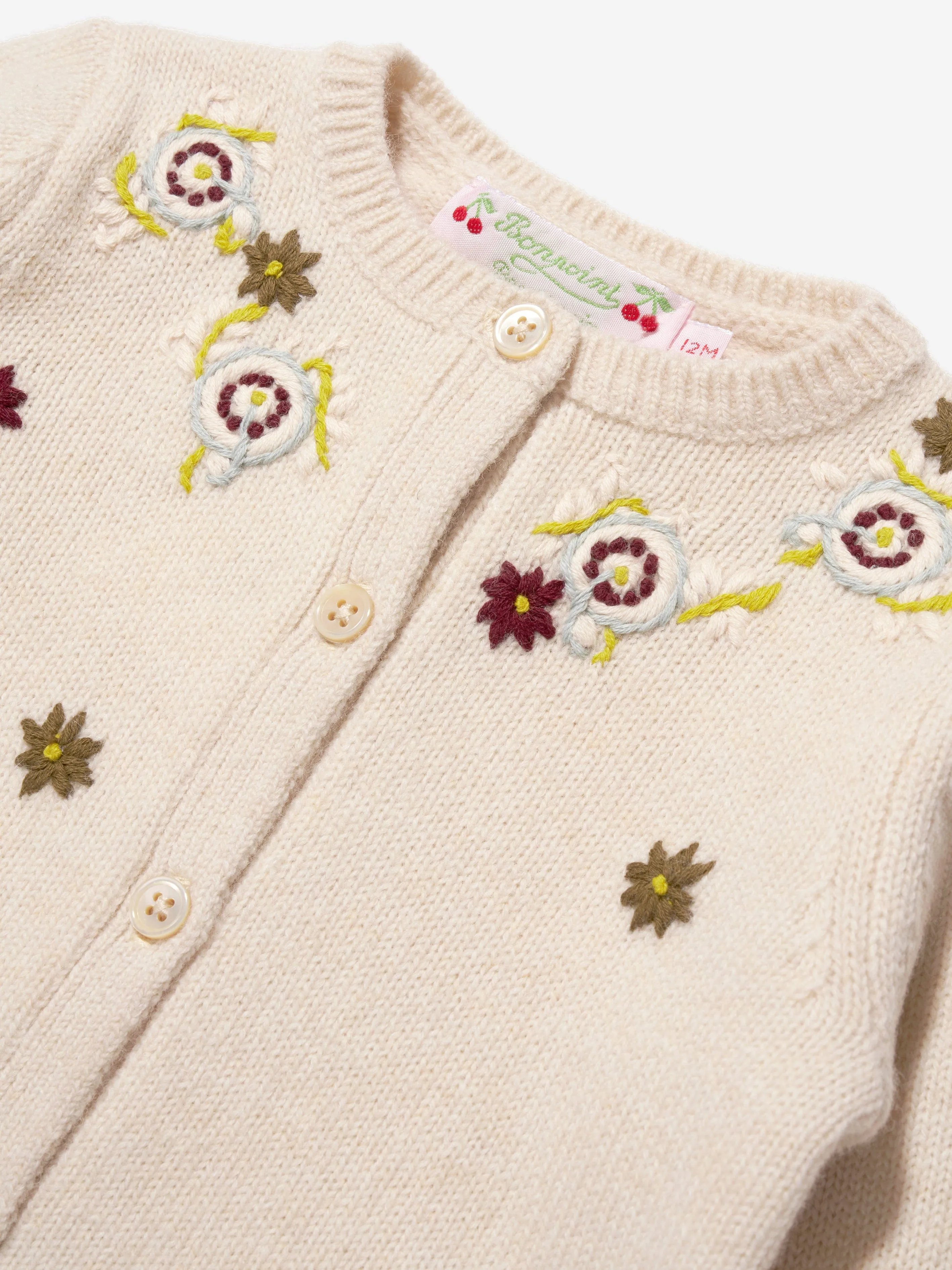 Bonpoint Baby Girls Telnie Wollcardigan in Elfenbein