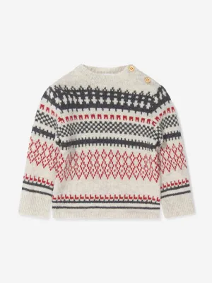 Bonpoint Baby Mädchen Woll-Berthilie Pullover in Grau