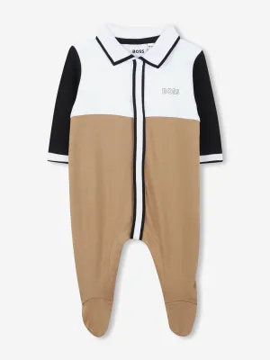 BOSS Baby Boys Farbblock Babygrow in Braun