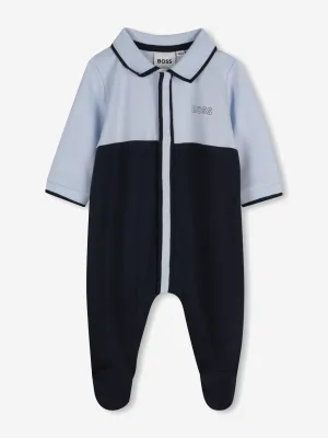 BOSS Baby Boys Colourblock Babygrow in Marineblau