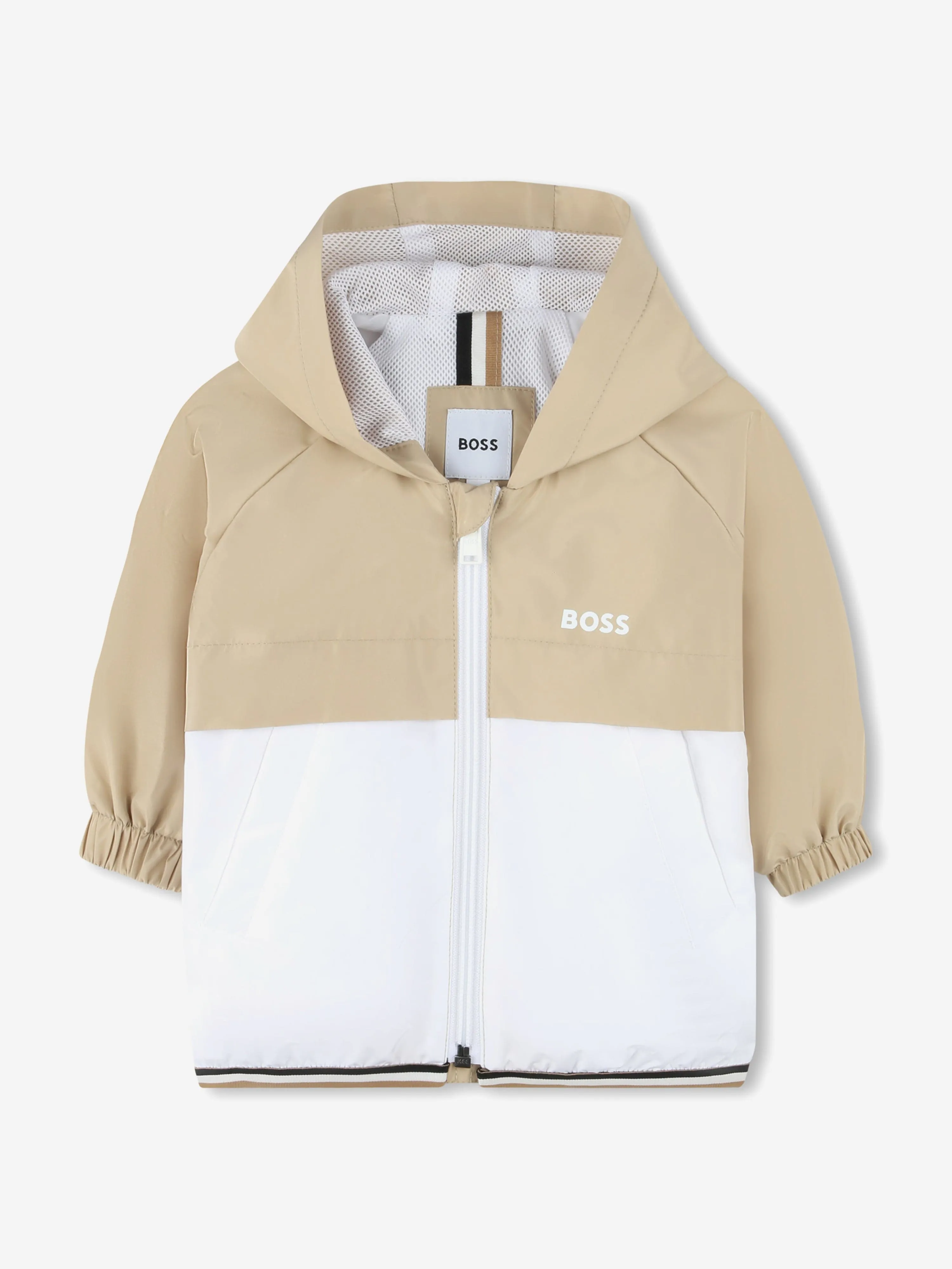 BOSS Baby Jungen Kapuzen-Windjacke in Beige