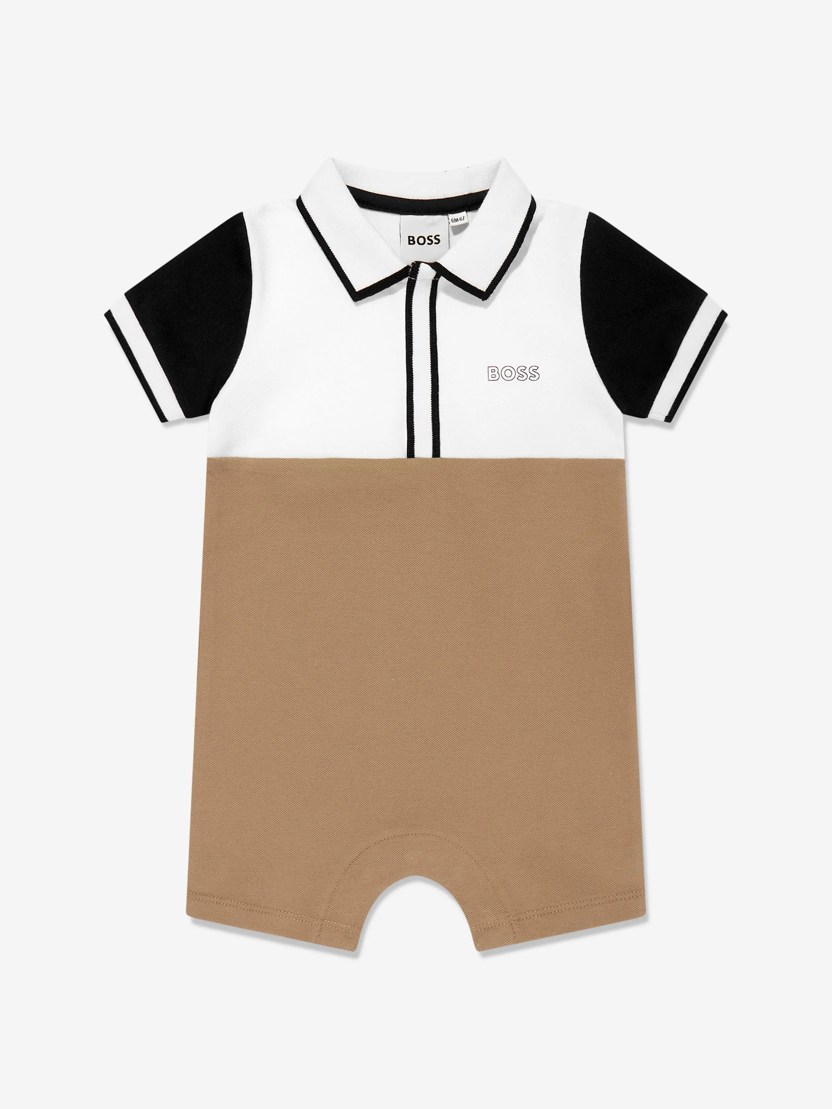 BOSS Baby Boys Logo Print Strampler in Braun