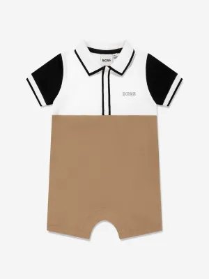 BOSS Baby Boys Logo Print Strampler in Braun