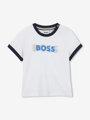 BOSS Baby Boys Logo Print T-Shirt in Weiß