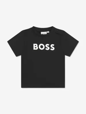 BOSS Baby Boys Logo T-Shirt in Schwarz