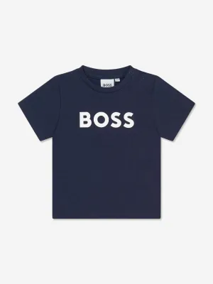 BOSS Baby Boys Logo T-Shirt in Marineblau