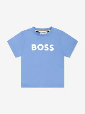 BOSS Baby Boys Logo-T-Shirt in Blau