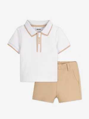 BOSS Baby Boys Kurzarm-Set in Weiß