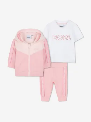 BOSS Baby Girls Tracksuit-Set in Pink